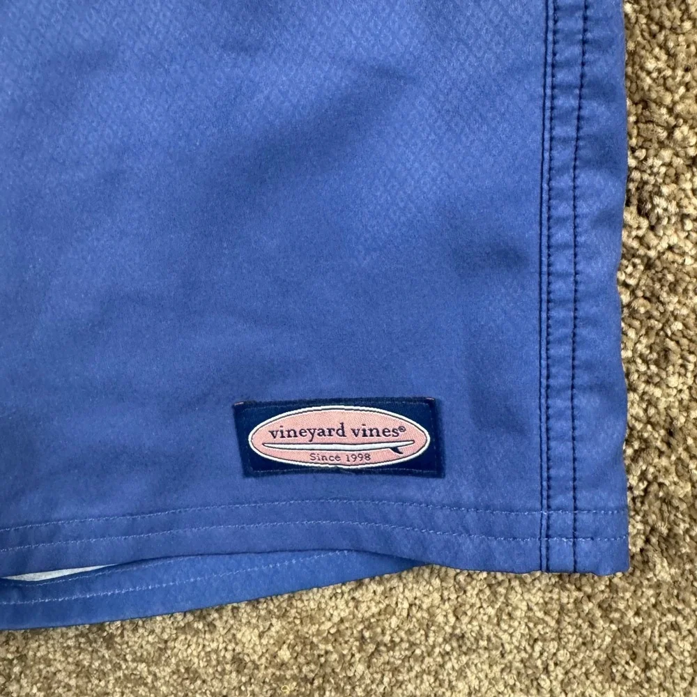 Vineyard Vines Mens Performance Board‎ Shorts Blue Striped Size 35 Swim Trunks